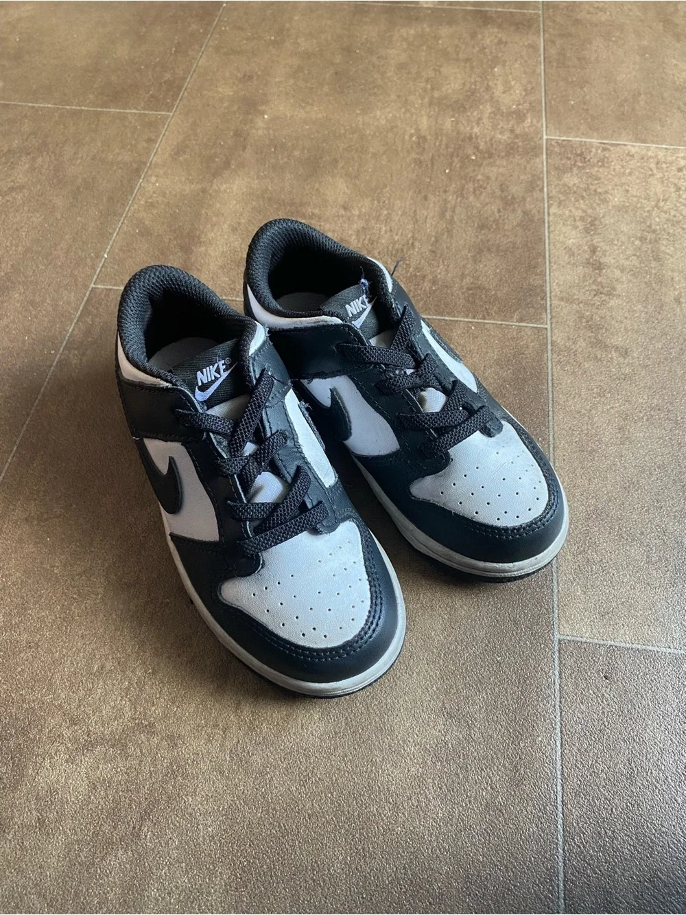 Nike Kids White and Black Dunk Low Shoes